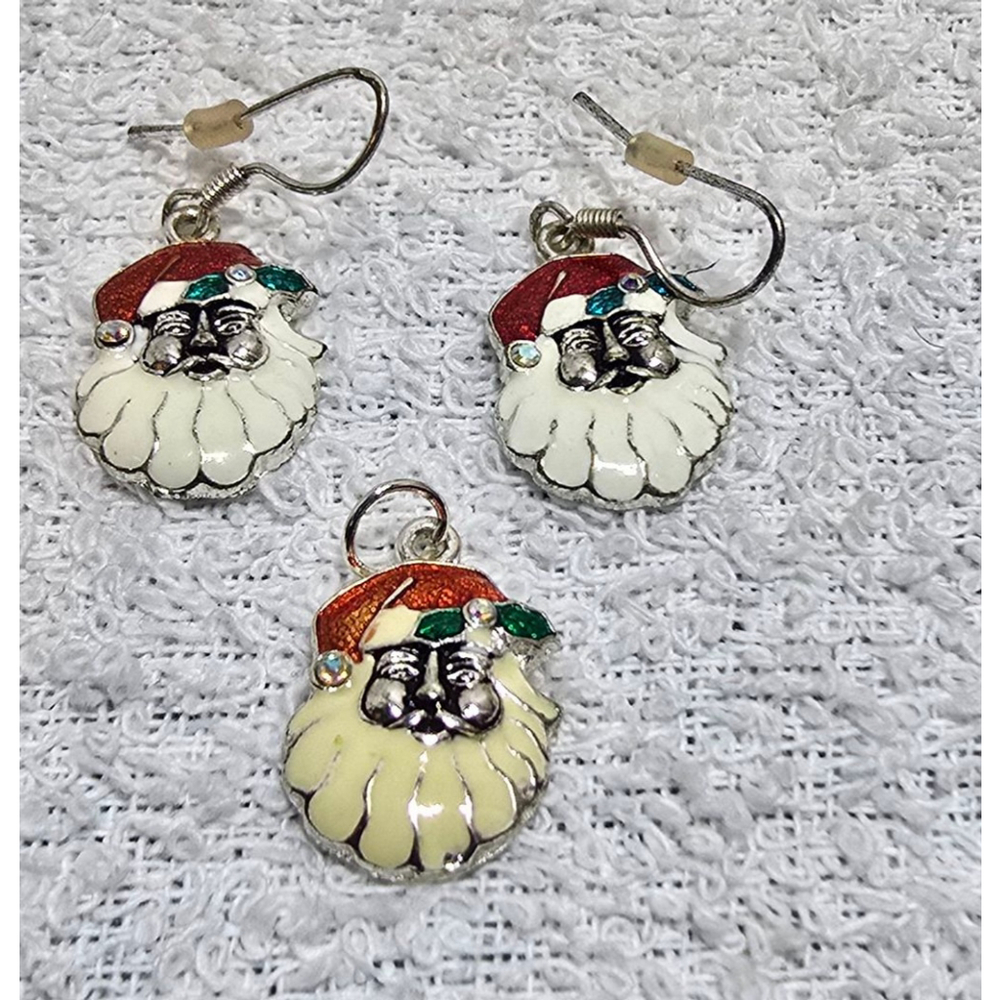 Women's Unbranded Christmas Santa Face Earrings One Size White Red